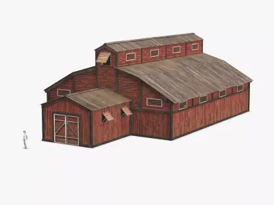 West Wild Barn 01 Low-poly 3D model