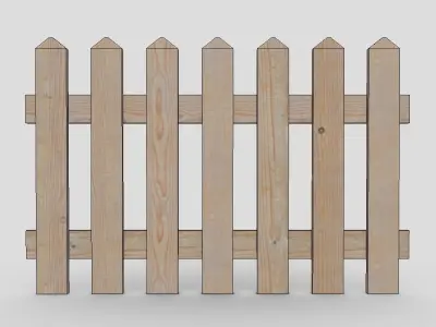 Wood Fence 2 Low-poly 3D model