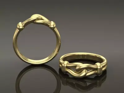 Rope Knot Ring Band Mix Size 3D print model
