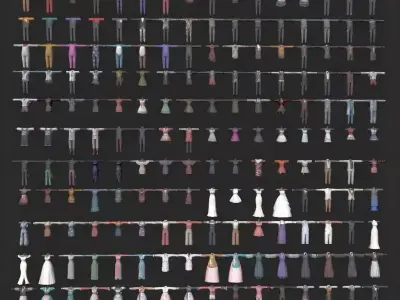 500 Plus Cartoon Cloth Collection Game Ready Model Pack Low-poly 3D model