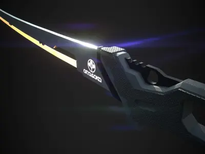 Cyberpunk midpoly katana 3D model