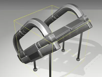 Futuristic Stairs - 12 - Basic Textures Low-poly 3D model