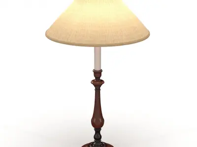 Chilworth Candelstic Base Wood Table Lamp PBR 3D model