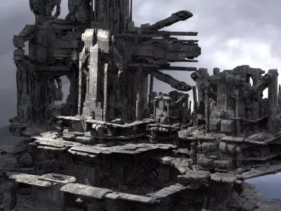 Civilization Ship architecture 5 designs 3D model