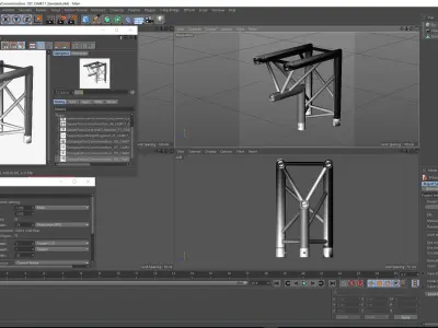 Triangular Truss Corner Junction 107 Free 3D model