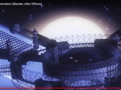 Space elevator Sci-FI 3D model 3D model