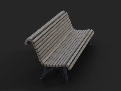 Real Guinea Barcelona Bench Low-Poly Low-poly 3D model