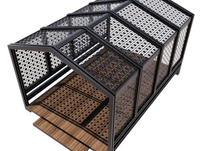 Pergola Barbecue 6 3D model