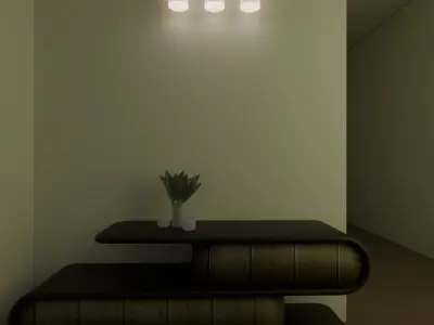 Cascade Curved Console Free low-poly 3D model