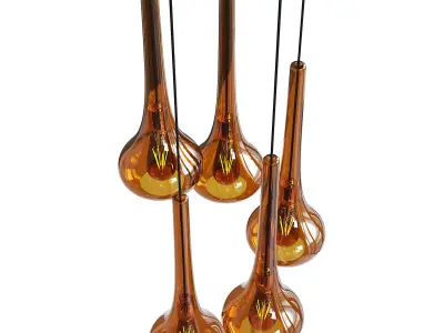 Golden Glass Ceiling Lamp 3D model