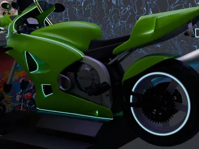 Urban Neon Moto Arcade Racer    MOTORUSH   Street Tagged 3D model