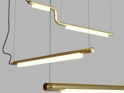 Pipeline CM2 LED Linear Suspension Light Low-poly 3D model