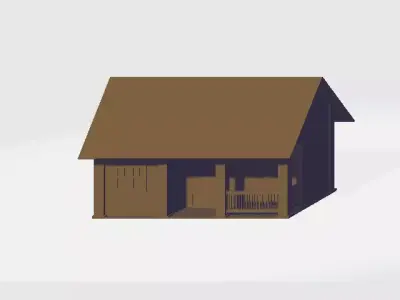 Simple Poly House Low-poly 3D model