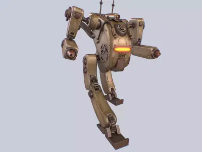 Steampunk mech Low-poly 3D model purchase