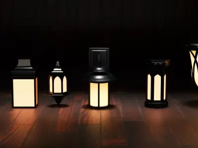 Gothic Lamps Low-poly 3D model