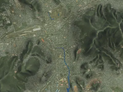Busan - Topography Terrain Low-poly 3D model