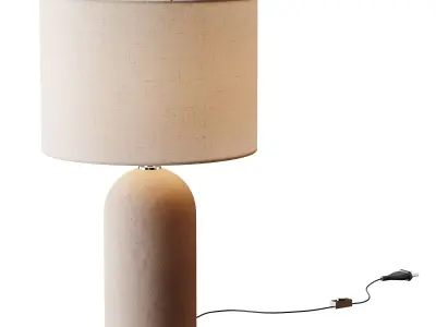 Emna Concrete and Linen Table Lamp 3D model