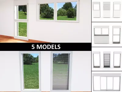Windows collection - room windows and sliding bays 3D Model Pack