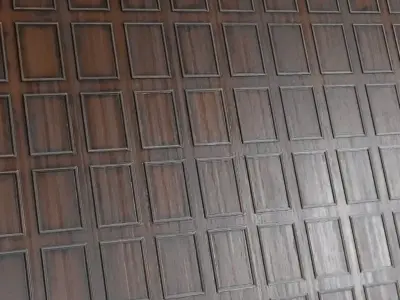Traditional Carved Diamond Wood Wall Panels PBR Texture