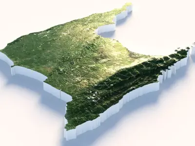 Trinidad and Tobago Terrain Country 3D model