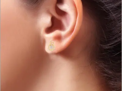 Light weight ring earrings pendant set 3dm stl 4 renders model  3D print model