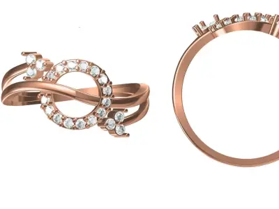 Light Weight Wedding Engagement Women Ring STL JCD Details 3D print model 9