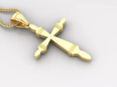 Light Gold 18K Cross Pendant 2CP085 3D print model