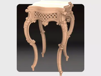 Carved telephone table for CNC 02 3D model