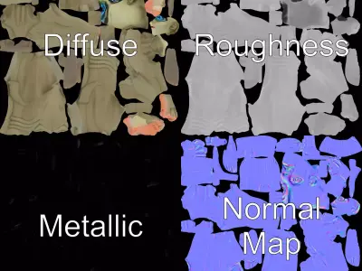 Alien Character Pose model pack Low-poly 3D model