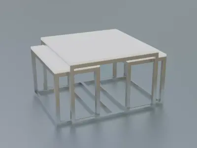Furniture Nesting Tables Minimalist Low-poly 3D model