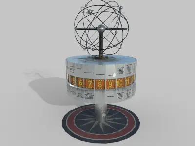 World Clock Berlin Alexander Platz np1 Low-poly 3D model