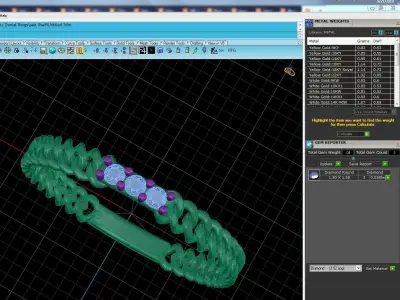Solitaire Women Light Weight chain  Band Ring 3D print model
