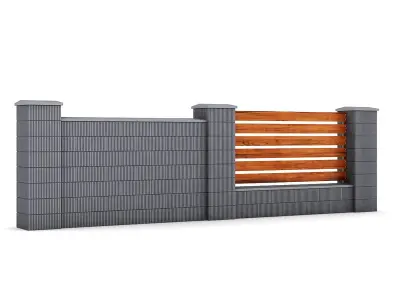 Concrete Fence 02 3D model