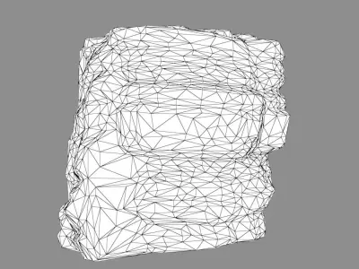 Low poly Gray Cliff Rock 200915 Pack B Low-poly 3D model