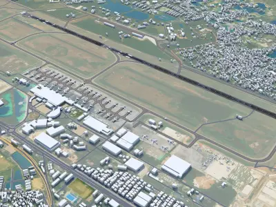 Hazrat Shahjalal Dhaka Airport 8km Low-poly 3D model