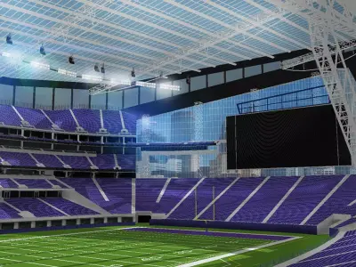 US Bank Stadium - Minnesota Low-poly 3D model