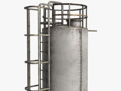 Vintage Water Tower Low-poly 3D model