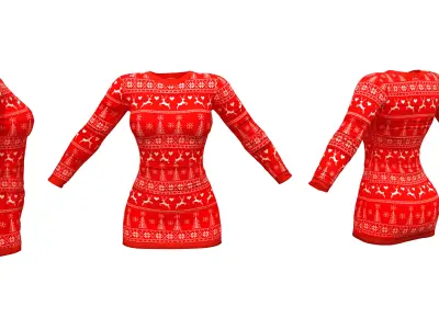 Xmas Slim Dress Low-poly 3D model