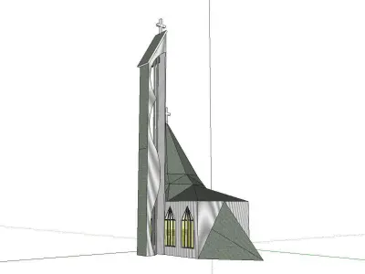 Architecture-Religion-God-Culture-Temple-0136 church with ste... 3D model