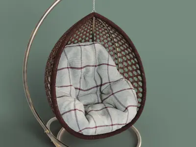 Cocoon hanging chair Low-poly 3D model