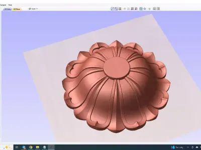 wooden flower for doors 3D model