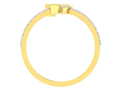 Light Weight Yellow Gold Diamond Ring  -EZ R-134 3D print model