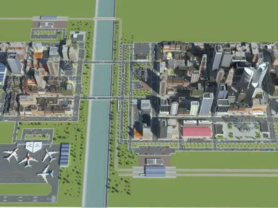  Realistic Lowpoly Simple City 