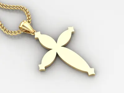 Light Gold 18K Cross Pendant 1CP074 3D print model buy