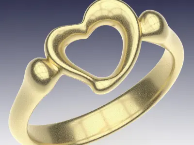 Ring Melody Heart 3D print model