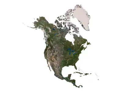 North America Terrain 3D Map 3D model