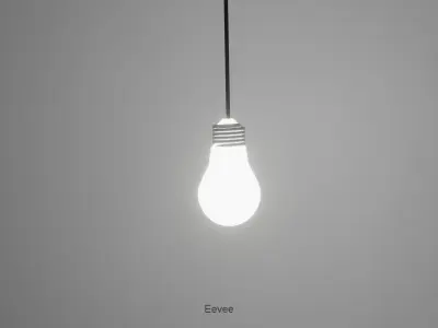 Realistic Bulb light hanging from ceiling Free low-poly 3D model