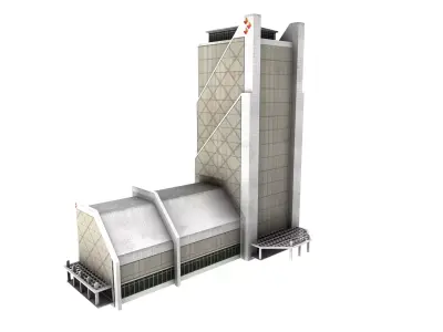 Bank Riau Building indonesian Low-poly 3D model