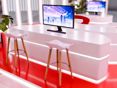 Exhibition Booth 3D Model Clean Topology Node Based Shaders 3D model