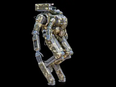 Sci-Fi Combat Mech Exoskeleton Suit - Forest PBR 
